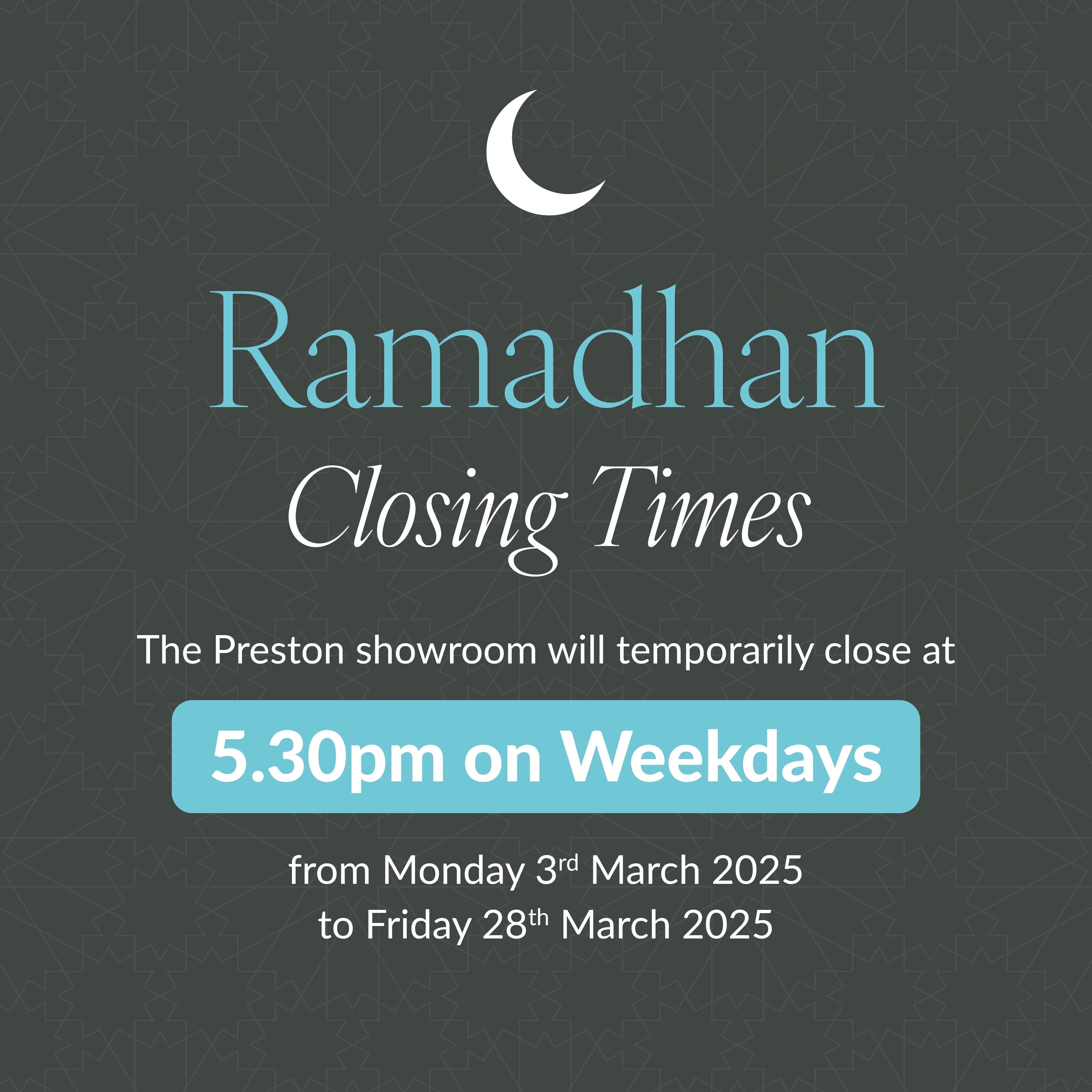Ramadhan Closing Times