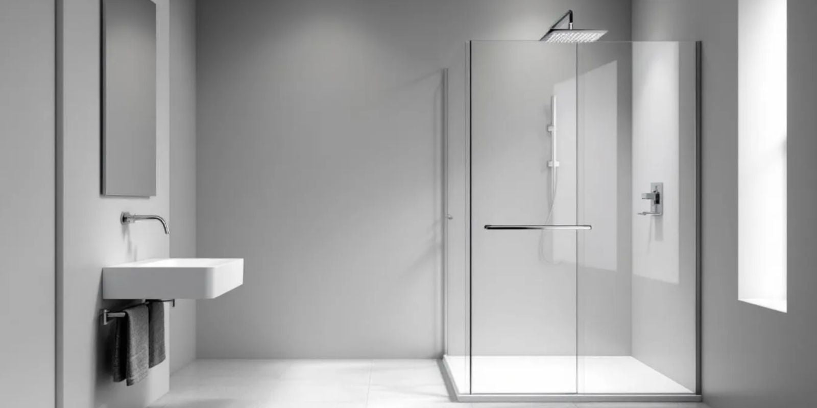 Pairing gray with other colors in a bathroom setting, highlighting a stylish design.