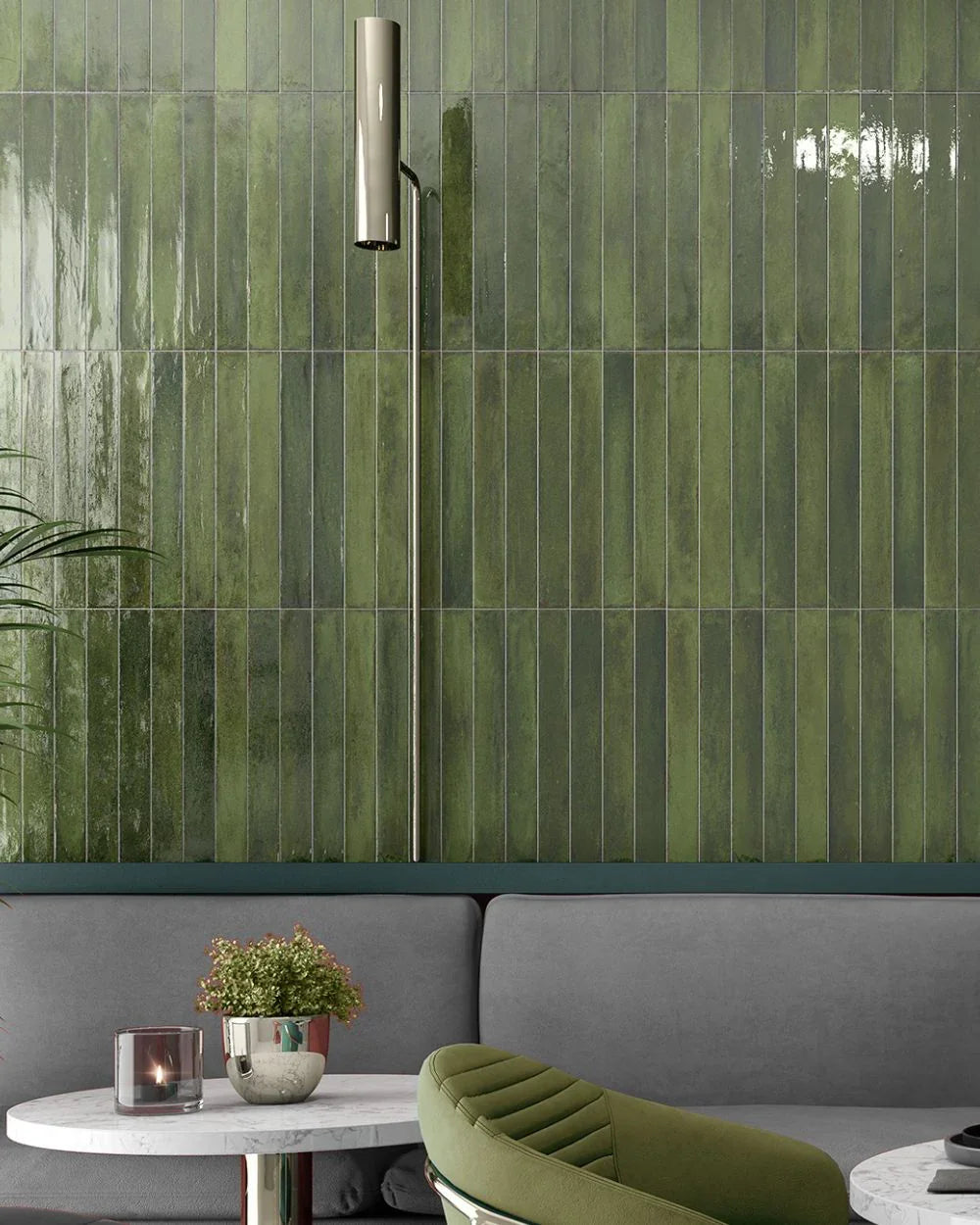 Bharumini Green Wall Tile 5 x 40cm