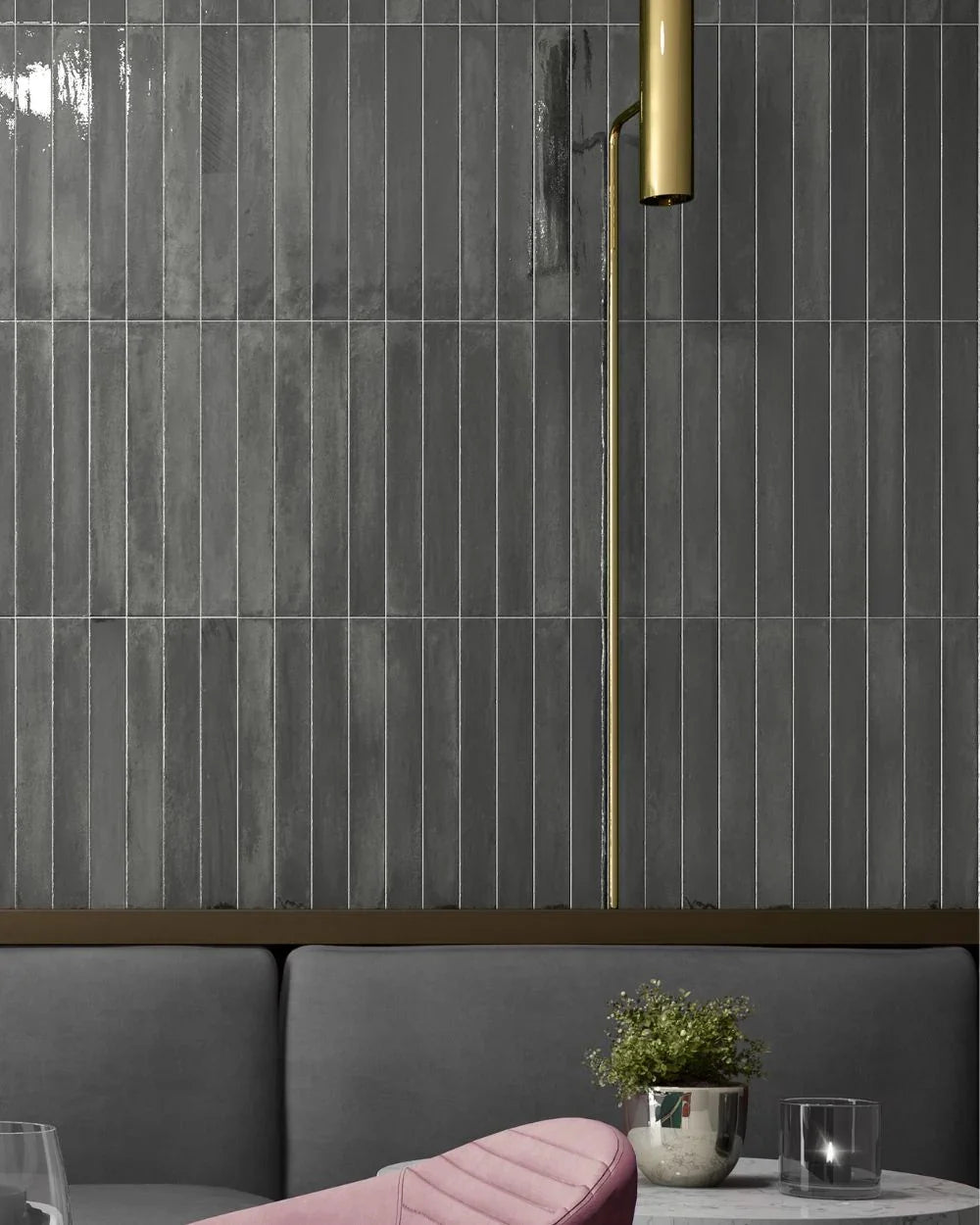 Bharumini Grey Wall Tile 5 x 40cm