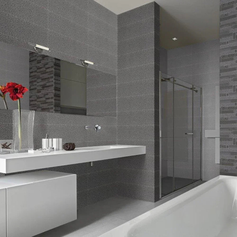 City Ceramic Stone Pattern Effect Matt Indoor Wall Tile 20x60 - ROCCIA Outlet