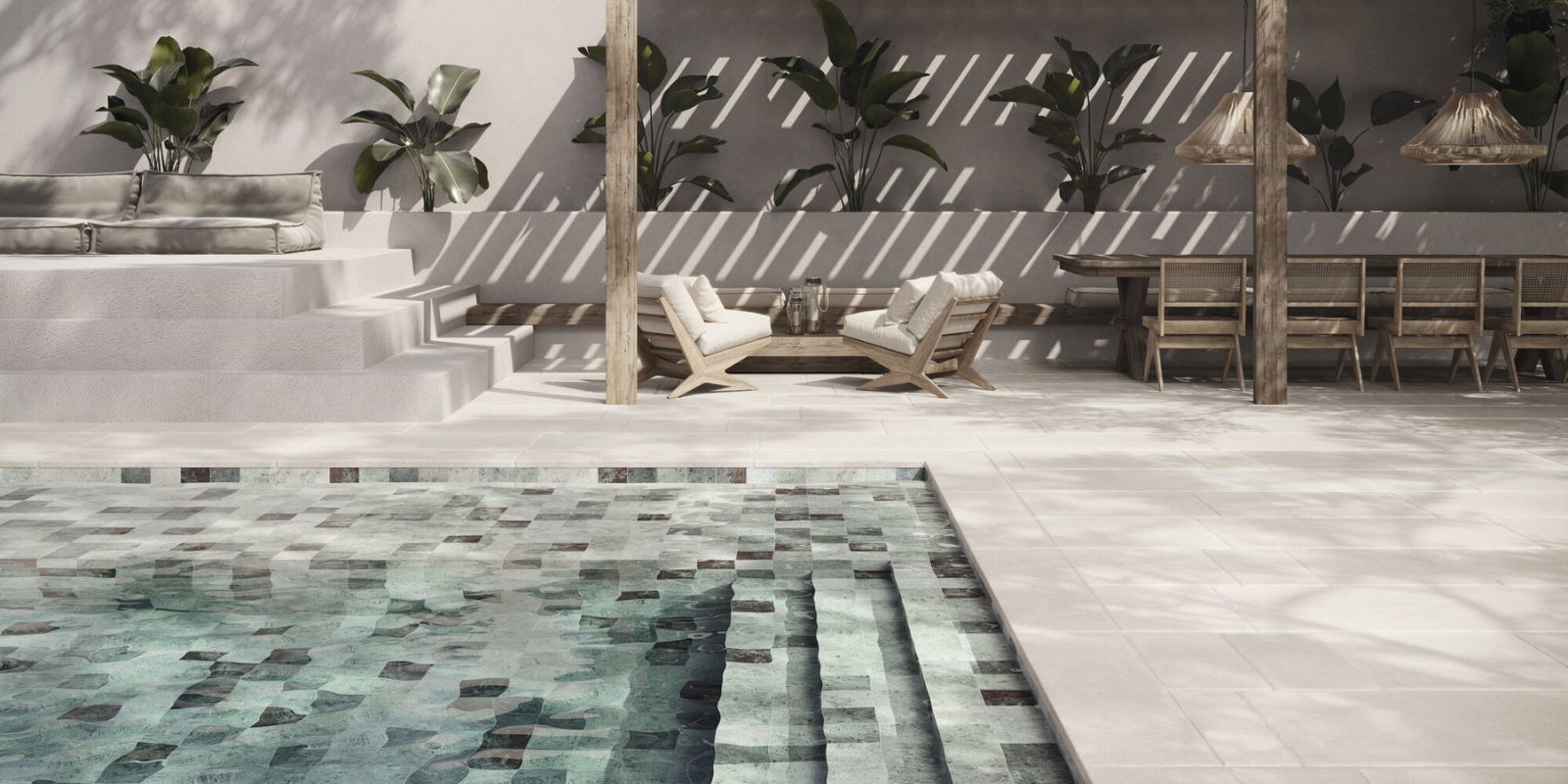 beige contemporary outdoor tiles