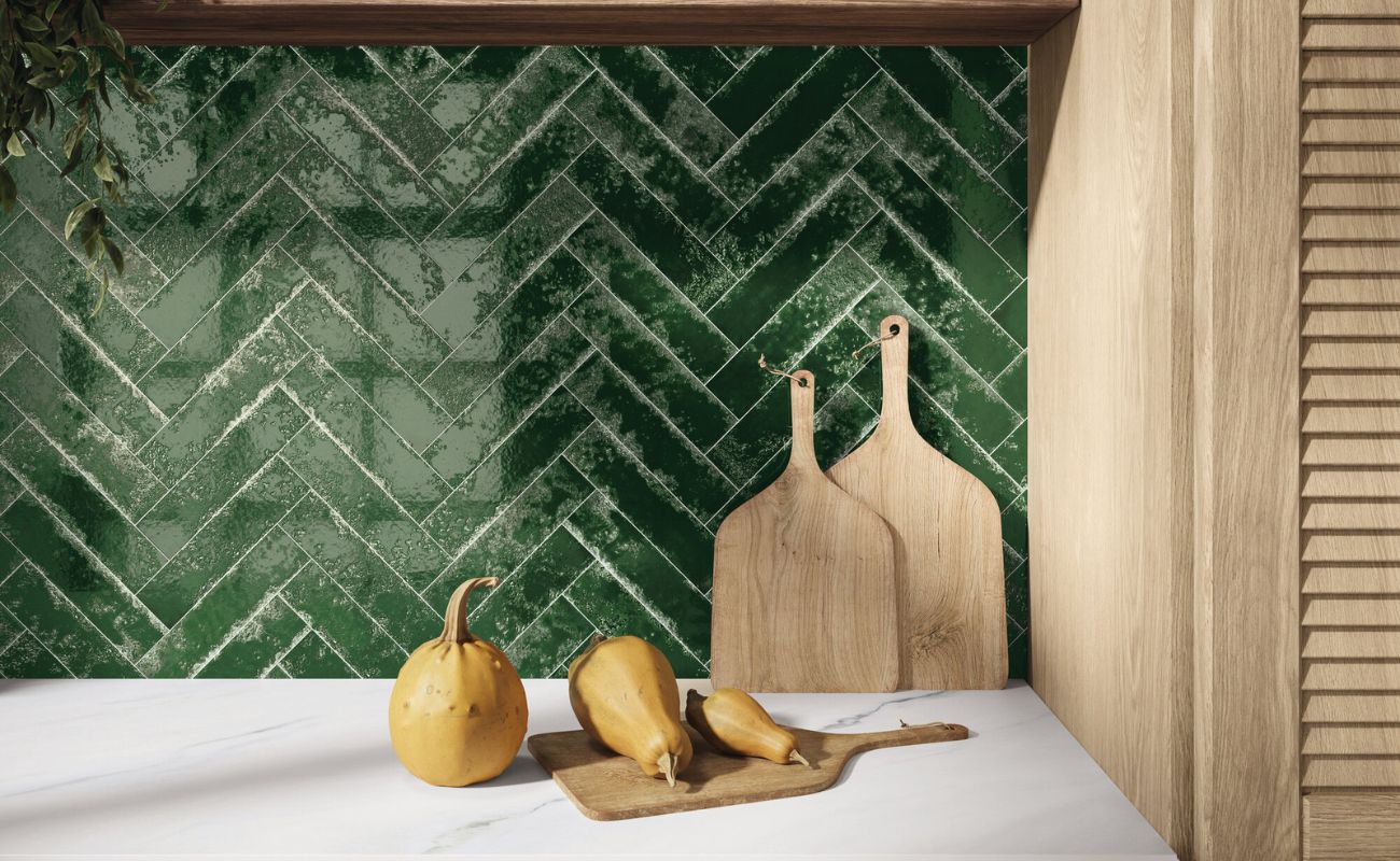 Rustic Kitchen Design with Stone & Wood-Effect Tiles