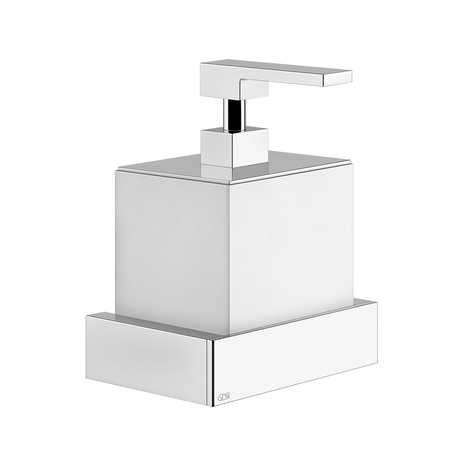Gessi Wall Mounted Liquid Soap Dispenser, Chrome and White