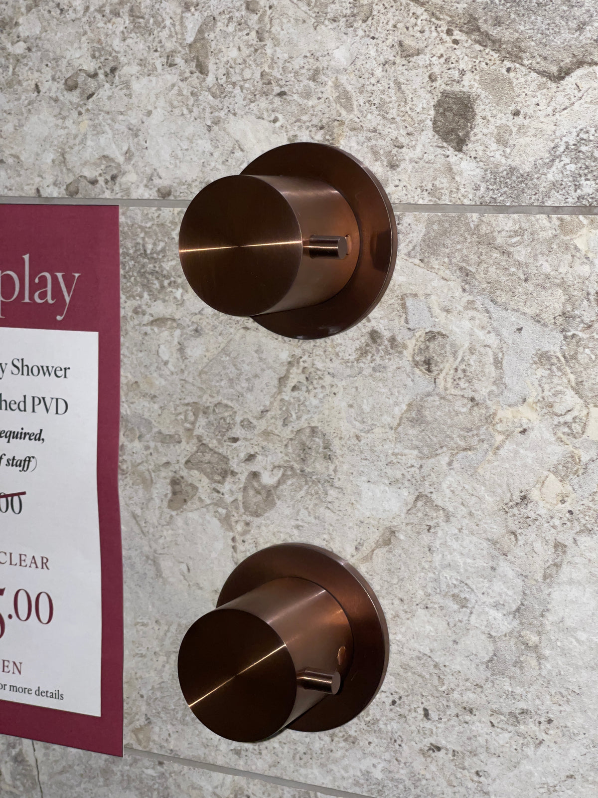 Gessi 2 Way Wall Mounted Thermostatic Shower Mixer Trim, Brushed Copper PVD
