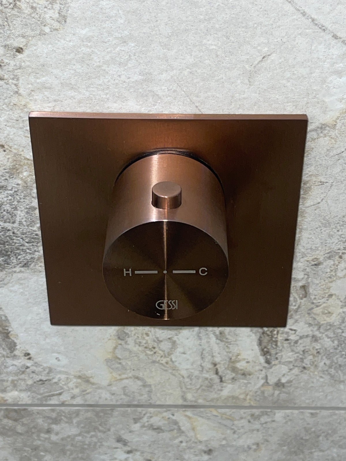 Gessi 3 Way Wall Mounted Thermostatic Shower Mixer Trim, Brushed Copper PVD