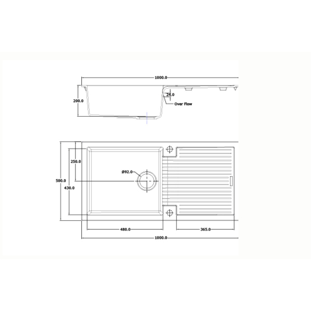 SHARDUNO 100I Large Grey Sink