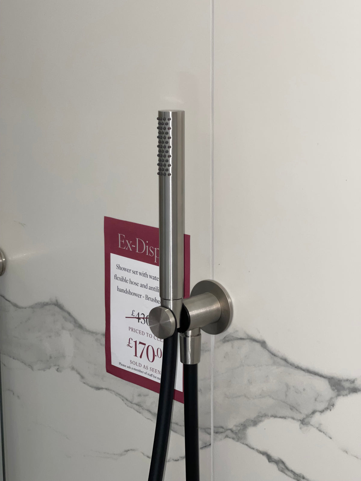 Gessi Hand Shower Set with Water Outlet and Hose, Brushed Steel