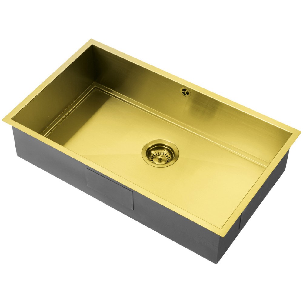 The 1810 Company Axixuno 700U 1.0 Bowl Undermount Kitchen Sink - Gold Brass