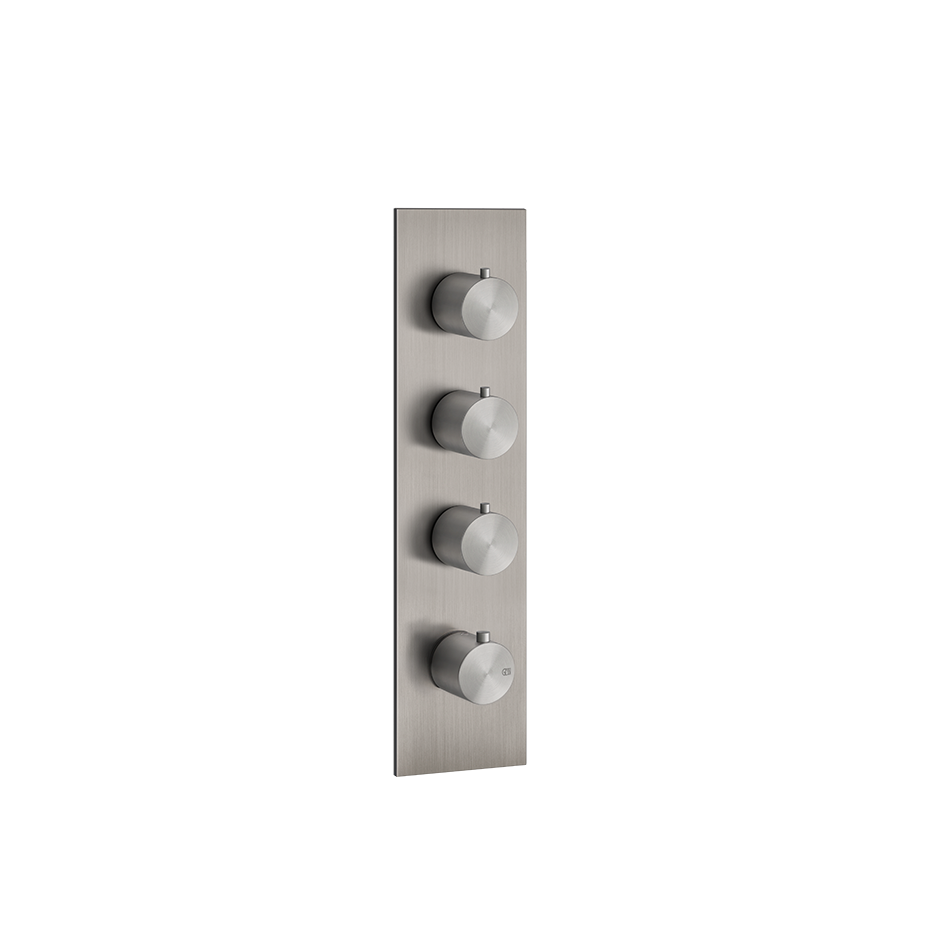 Gessi 3 Way Wall Mounted Thermostatic Shower Mixer Trim, Brushed Steel