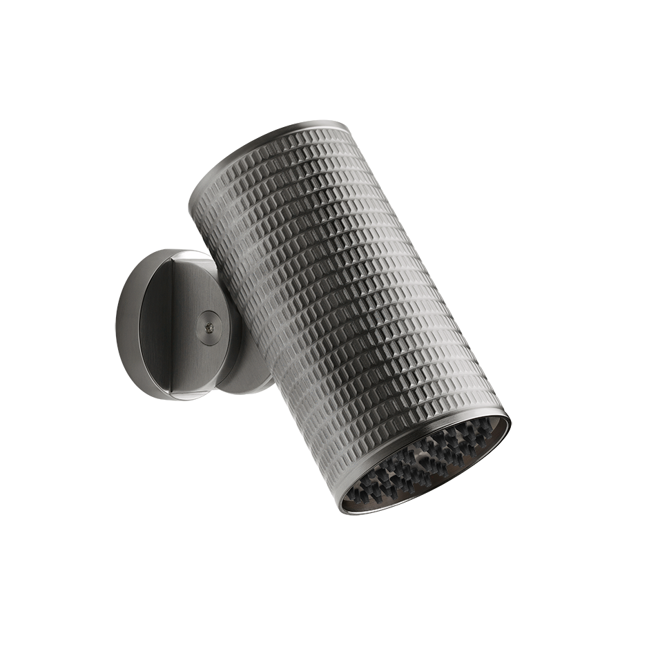 Gessi Meccanica Adjustable Wall Mounted Rain Shower Head, Brushed Steel