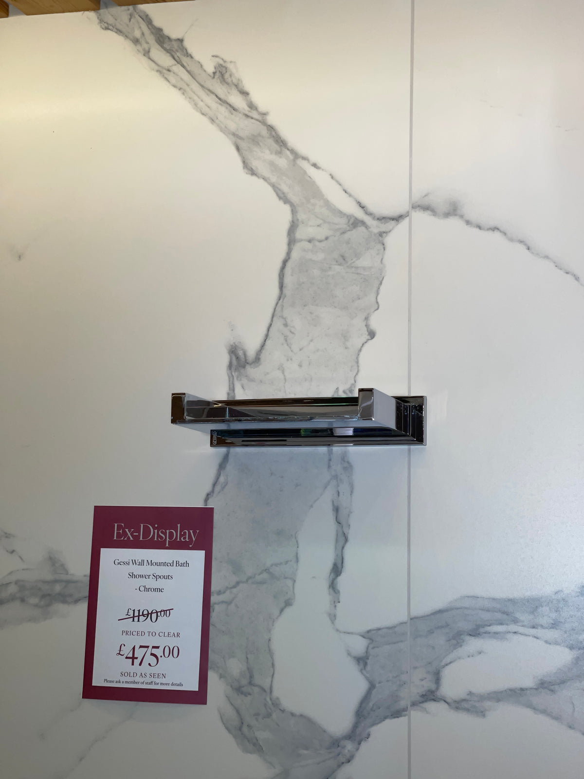 Gessi Wall Mounted Cascade Shower Spout, Chrome