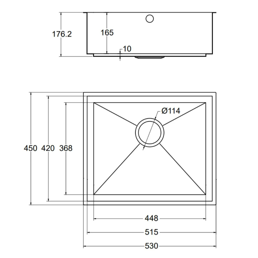 AXIXUNO 500U QG Stainless Steel Undermount Sink