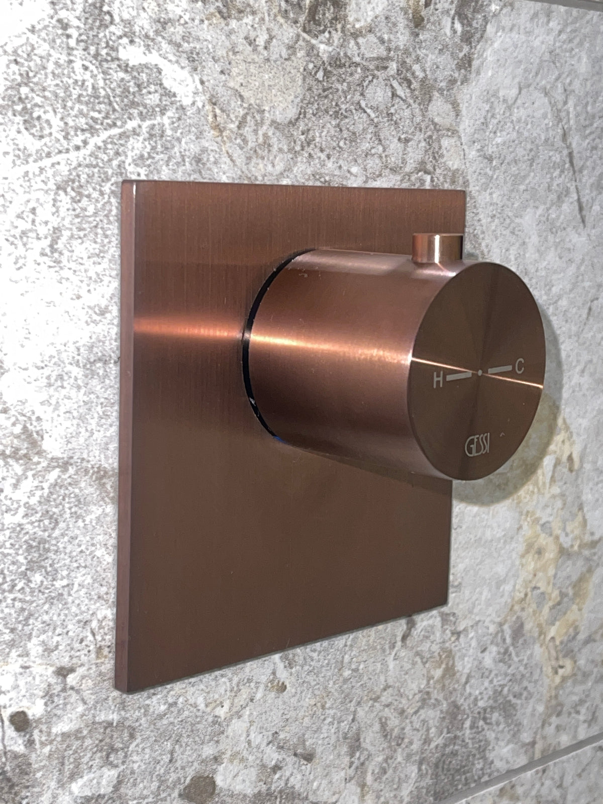 Gessi 2 Way Wall Mounted Thermostatic Shower Mixer Trim, Brushed Copper PVD