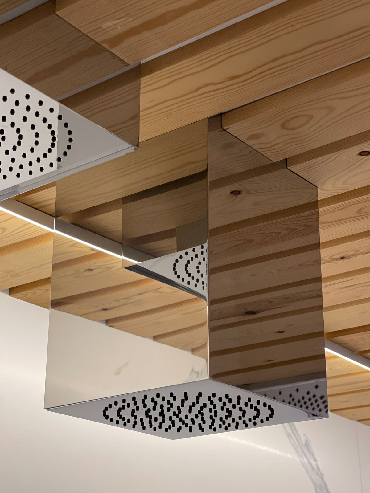 Gessi Segni Ceiling Mounted Shower Head, Mirror Steel