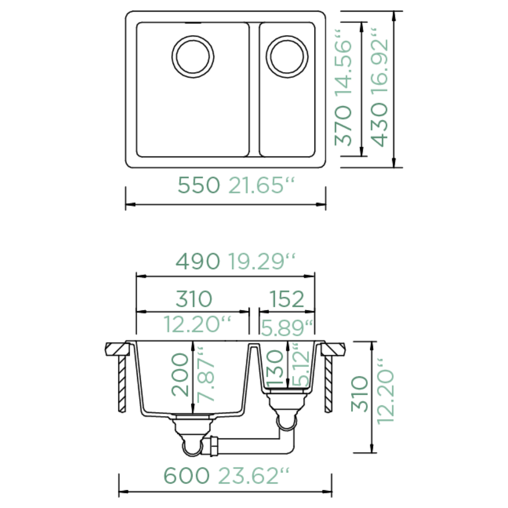 SCHOCK Greenwich N 150 Puro Undermount Sink