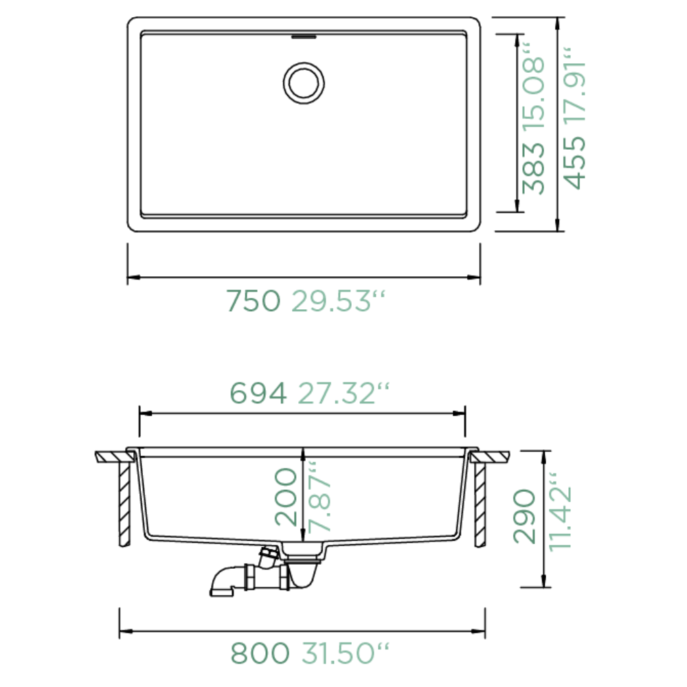 SCHOCK Greenwich N 100 XL Puro Kitchen Sink