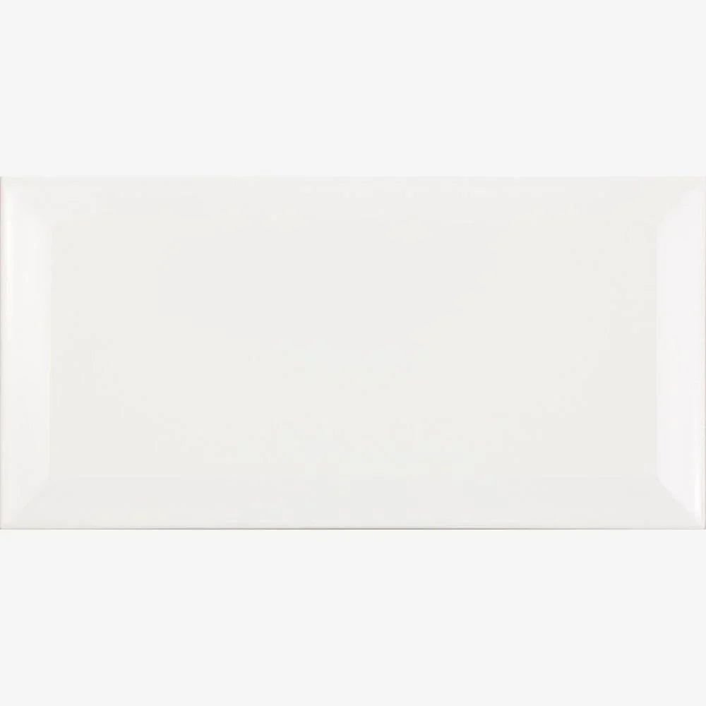 Bisaldo White Subwat Polished Ceramic Tile 7.5 x 15cm