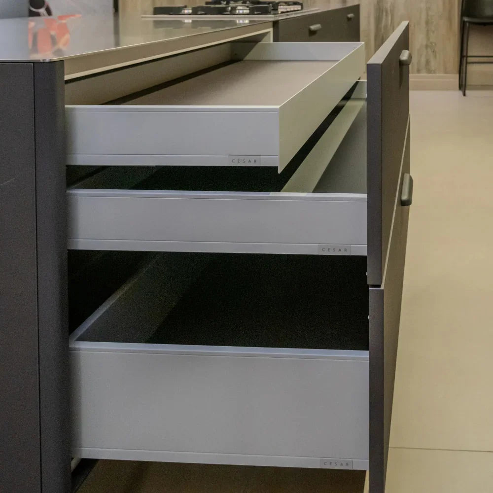 Drawer unit with multiple drawers in a room setting