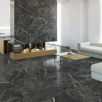 Charming Black Marble Porcelain Tile