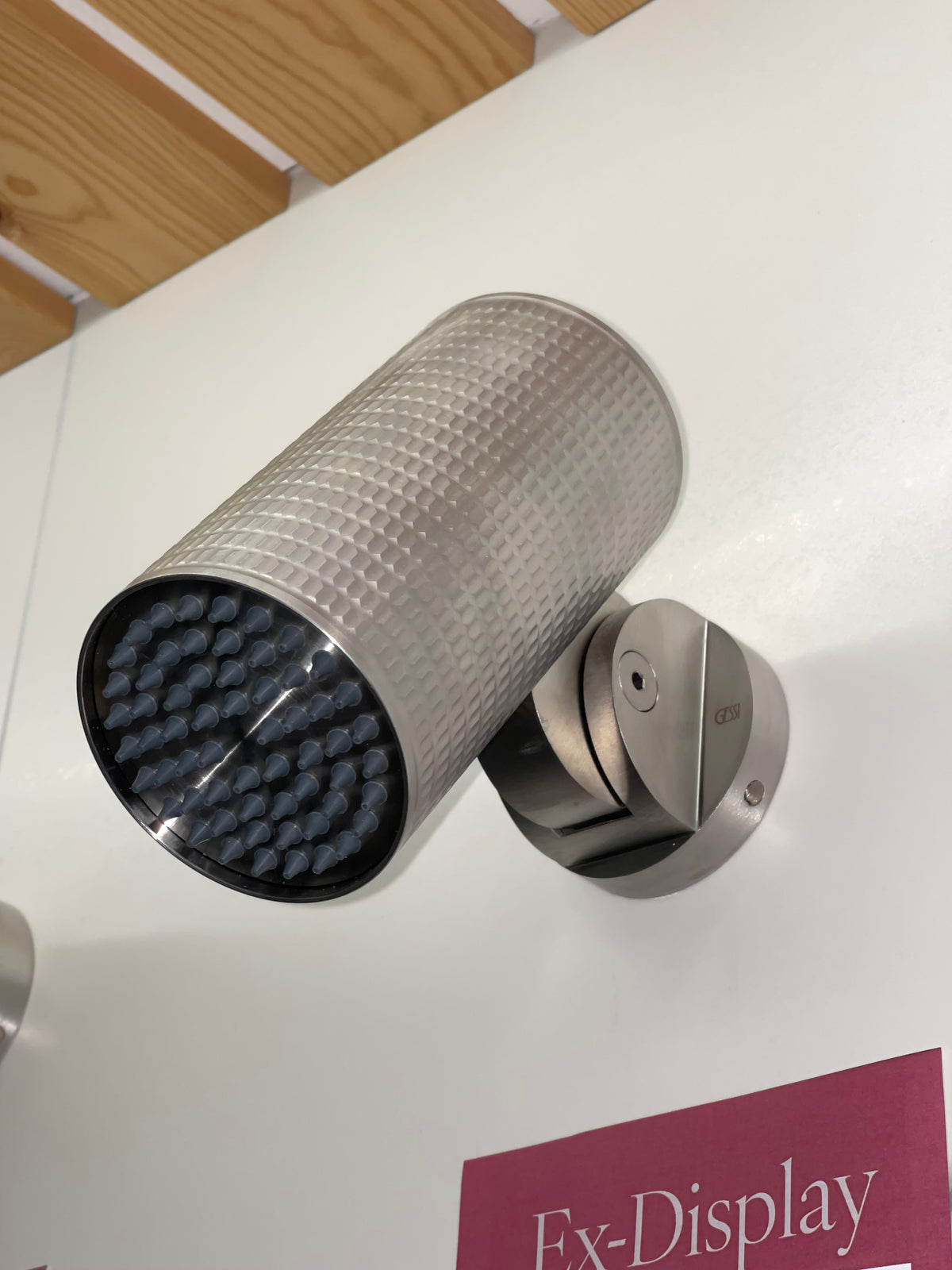 Gessi Meccanica Adjustable Wall Mounted Rain Shower Head, Brushed Steel