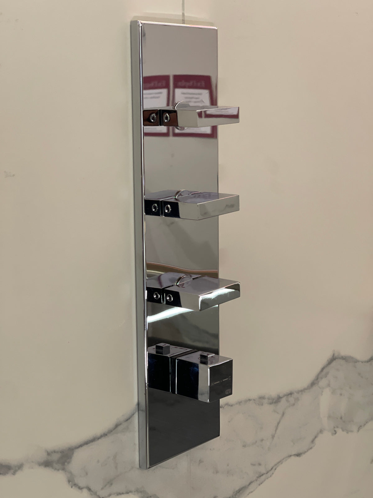 Gessi 3 Way Wall Mounted Thermostatic Shower Mixer Trim, Chrome