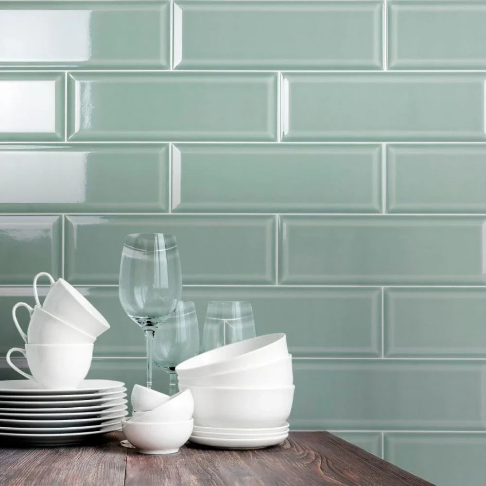 Mont Rue Green Subway Tiles  10 x 30cm Wall