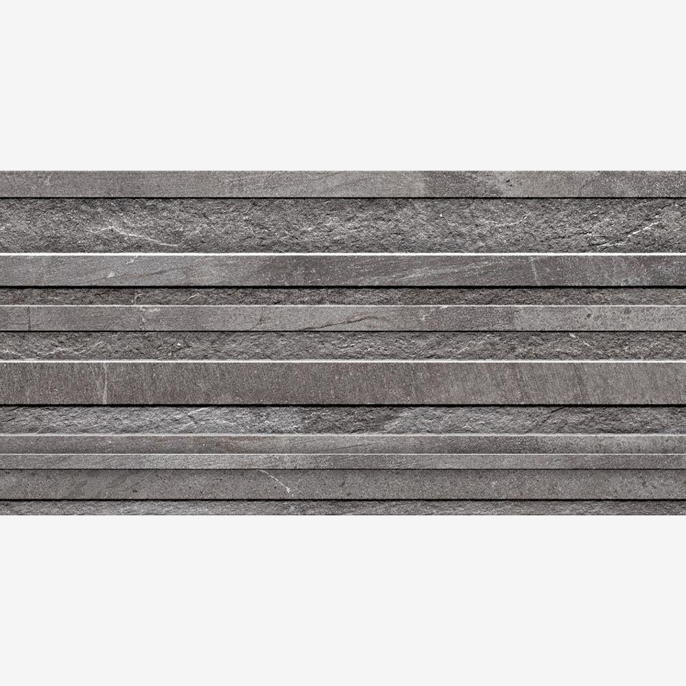Ray Band Basalt Flames Decor 30 x 60cm Tile Swatch