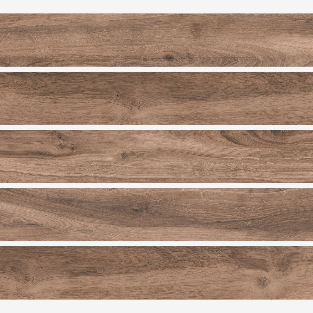 Roveria Brown Porcelain Tile 15 x 90cm