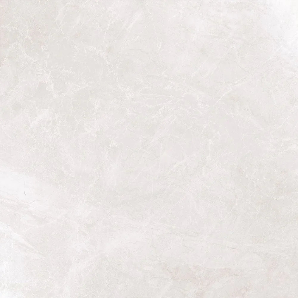 Sedosa Blanco White Polished Concrete Stone Effect Porcelain Rectified Tile 79 x 79cm Swatch