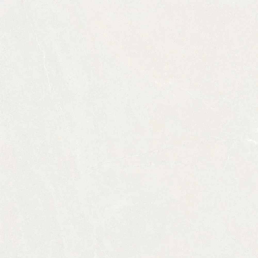 Seierra Blanco white stone effect tile swatch 120 x 120cm