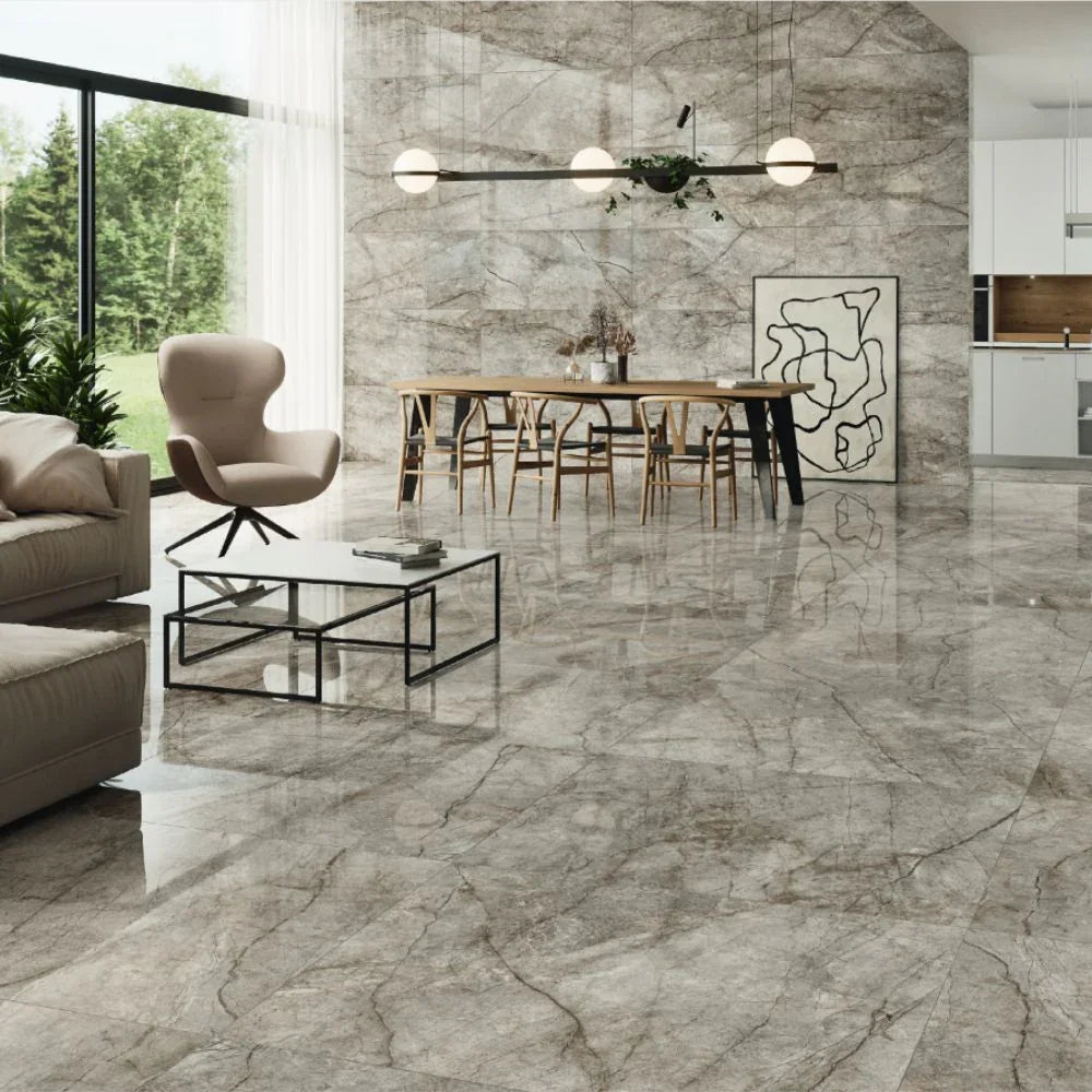 Tropical Natural Polished 60 x 120cm onyx Marble Effect Porcelain TIle Living Room Floor and WAll