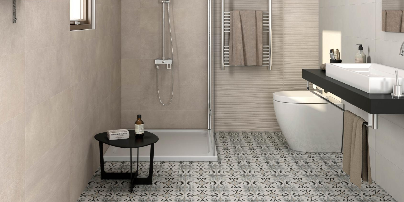 patterned bathroom floor tiles with decor and classic wall bathroom tiles 