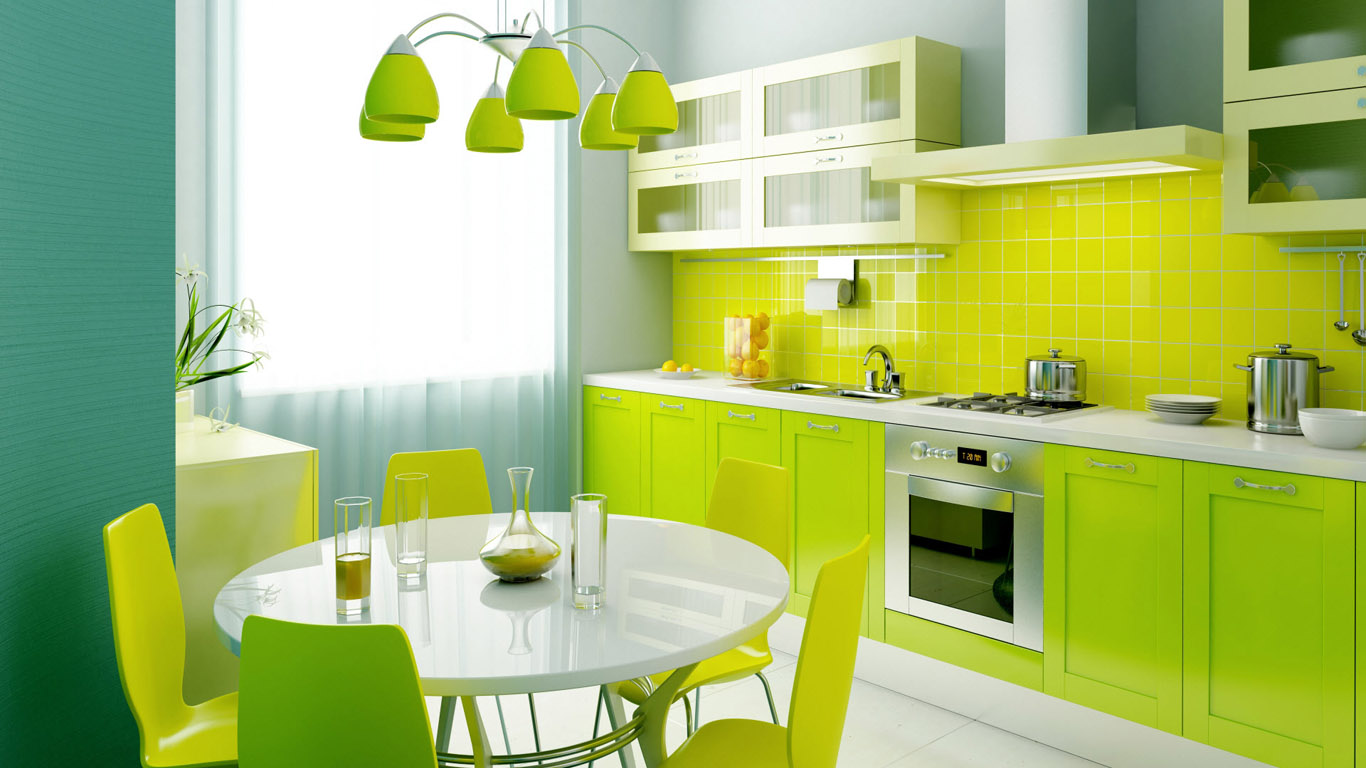 lime green kitchen