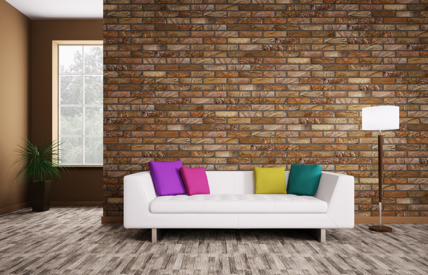 Modern interior with sofa 3d render
