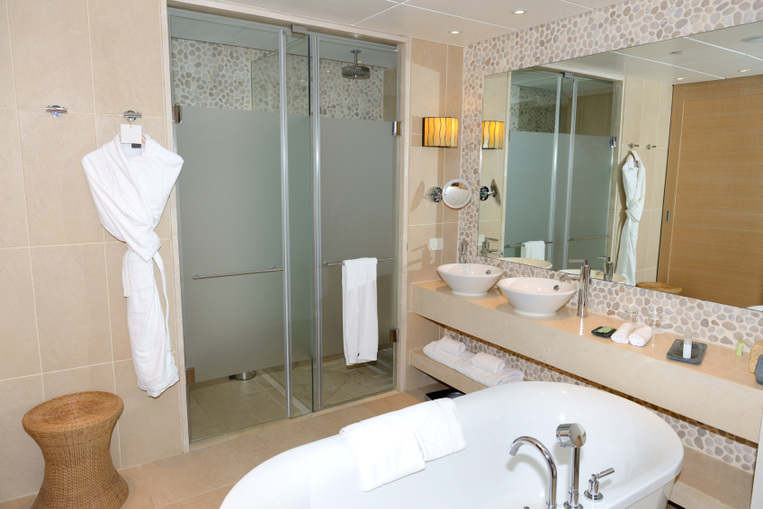 Bathroom in the modern luxury hotel, Peloponnes, Greece