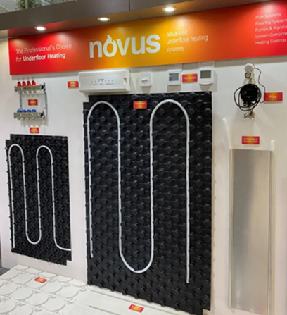 novus underfloor heating stand at roccia showroom