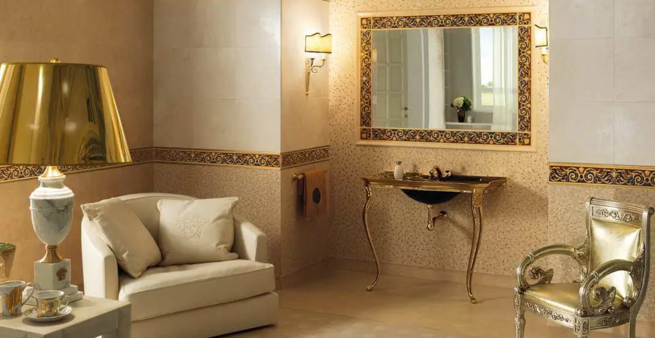 Stunning Versace tiles in a bathroom