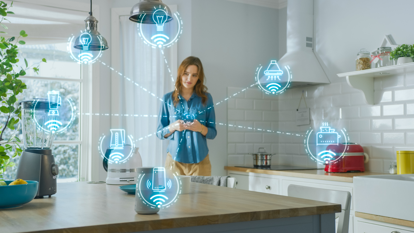 Smart technology in a domestic kitchen