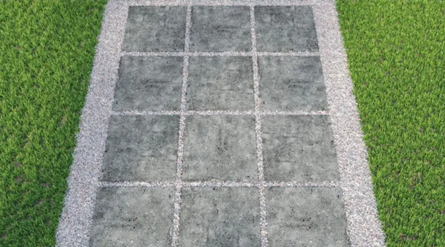 Outdoor garden tiles in a path