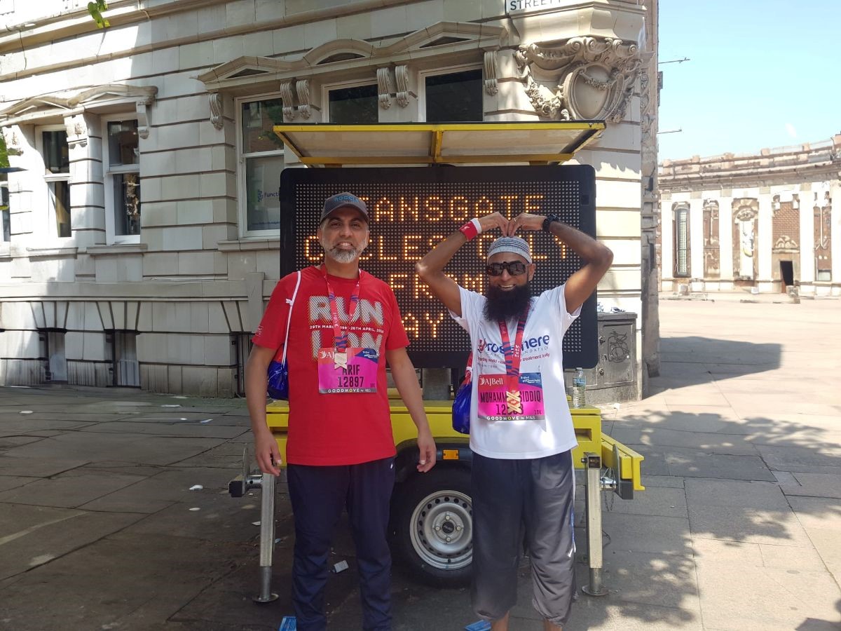Two Roccia Preston team members after the 10k Great Manchester Run