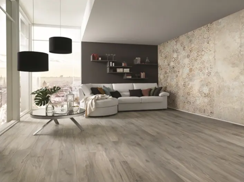Amazon tiles in a beautiful neutral living room