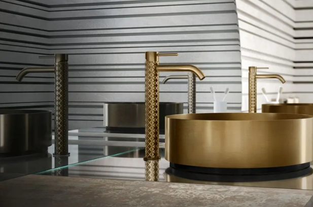 gessi gold sink and tap